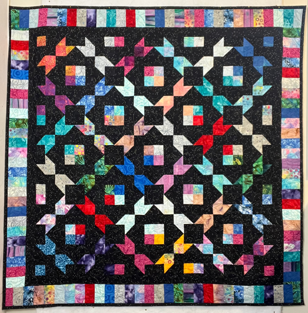 Road to OK City Scarp Quilt Using Batiks